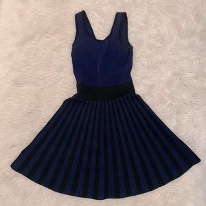 Guess Fit and Flair blue and black dress, size XS
